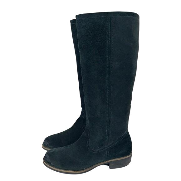 FRANCO SARTO! FAB BLACK GENUINE SUEDE LEATHER SLOUCHY/STRAIGHT BOOTS! SZ 9.5M - Picture 1 of 12